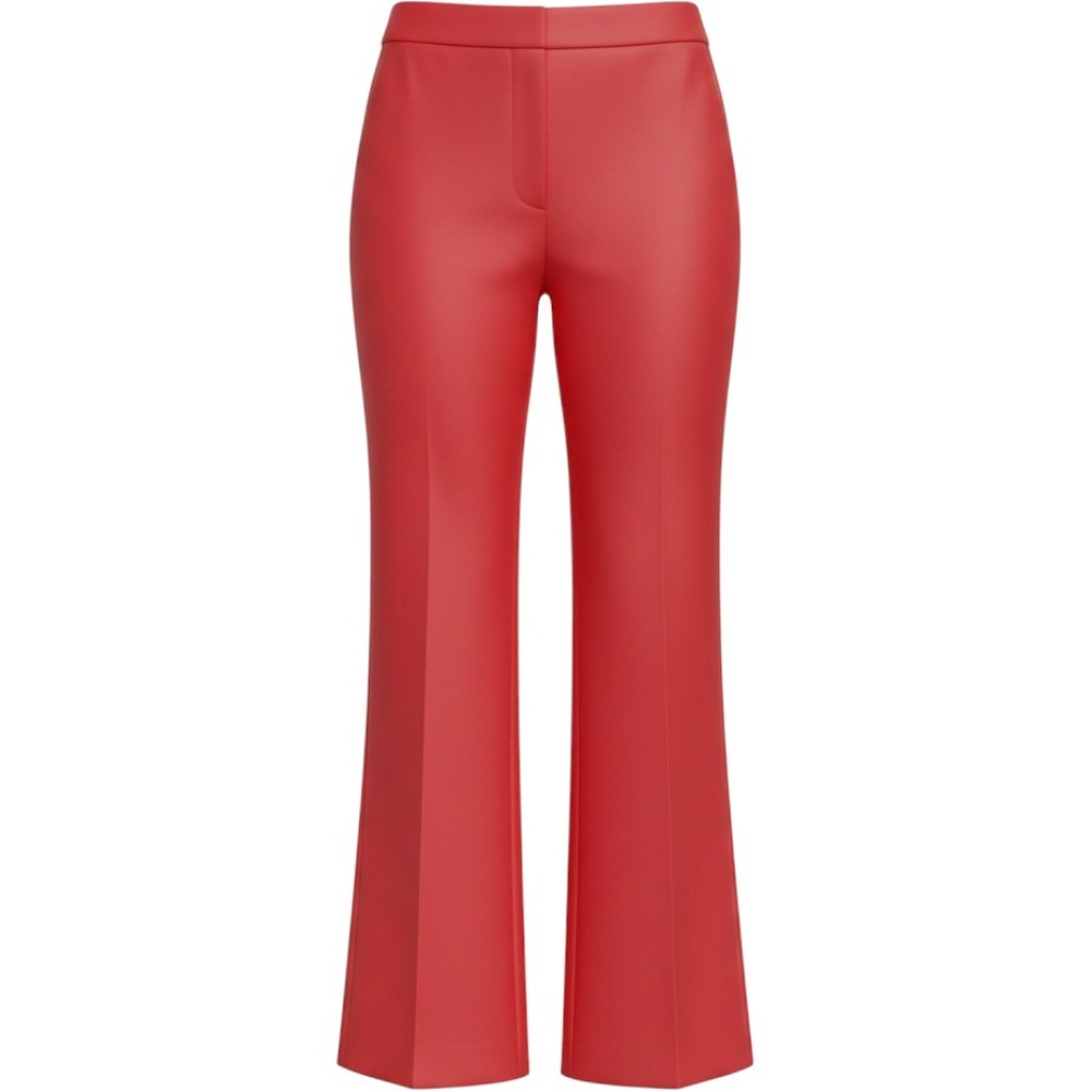 Ann Taylor Red Wide Leg Pintuck Trousers Side Zip Dress Pants Womens